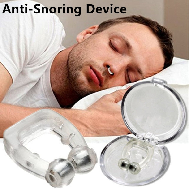 Clipe dispositivo anti-ronco magnético para uma noite de sono tranquila.